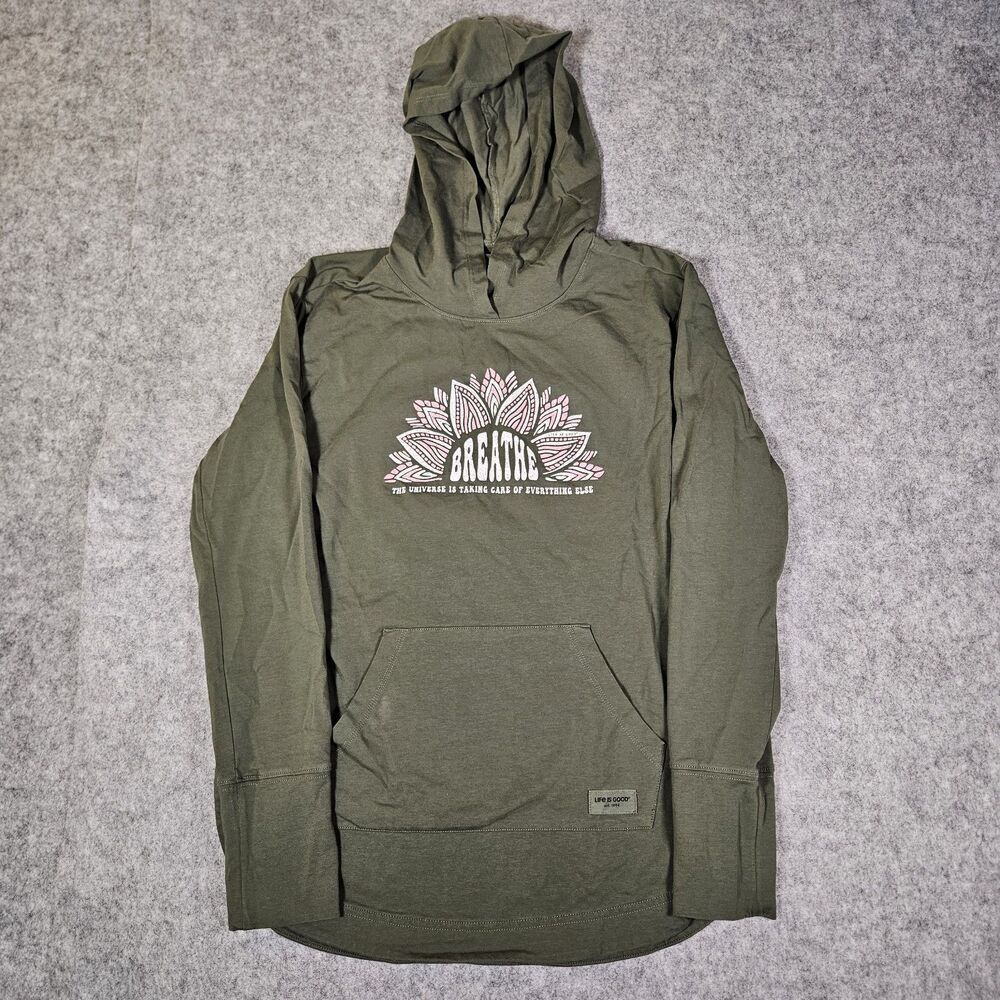 Life‎ is Good Womens Crusher Flex Green Breathe Hoodie Comfort Size Small READ